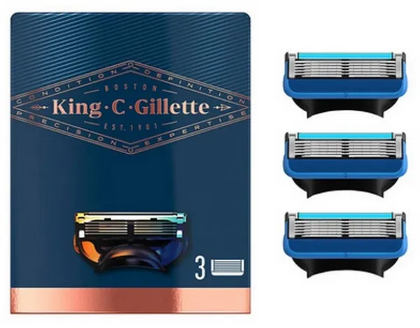 Gillette - King C. Partaterät - 3 kpl.