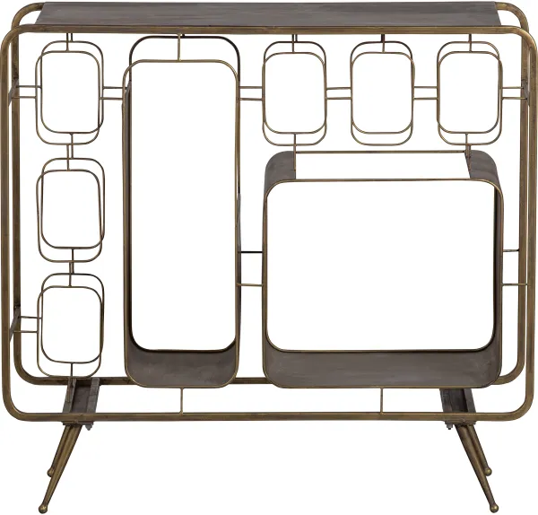 BEPUREHOME Collection viiniteline, tilaa 8 viinipullolle - antiikkimessinki rauta (K:80,5)